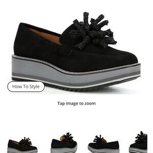 Johnston & Murphy Black Platform Loafers